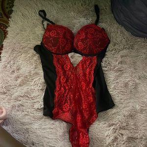 Red & Black Body Suit